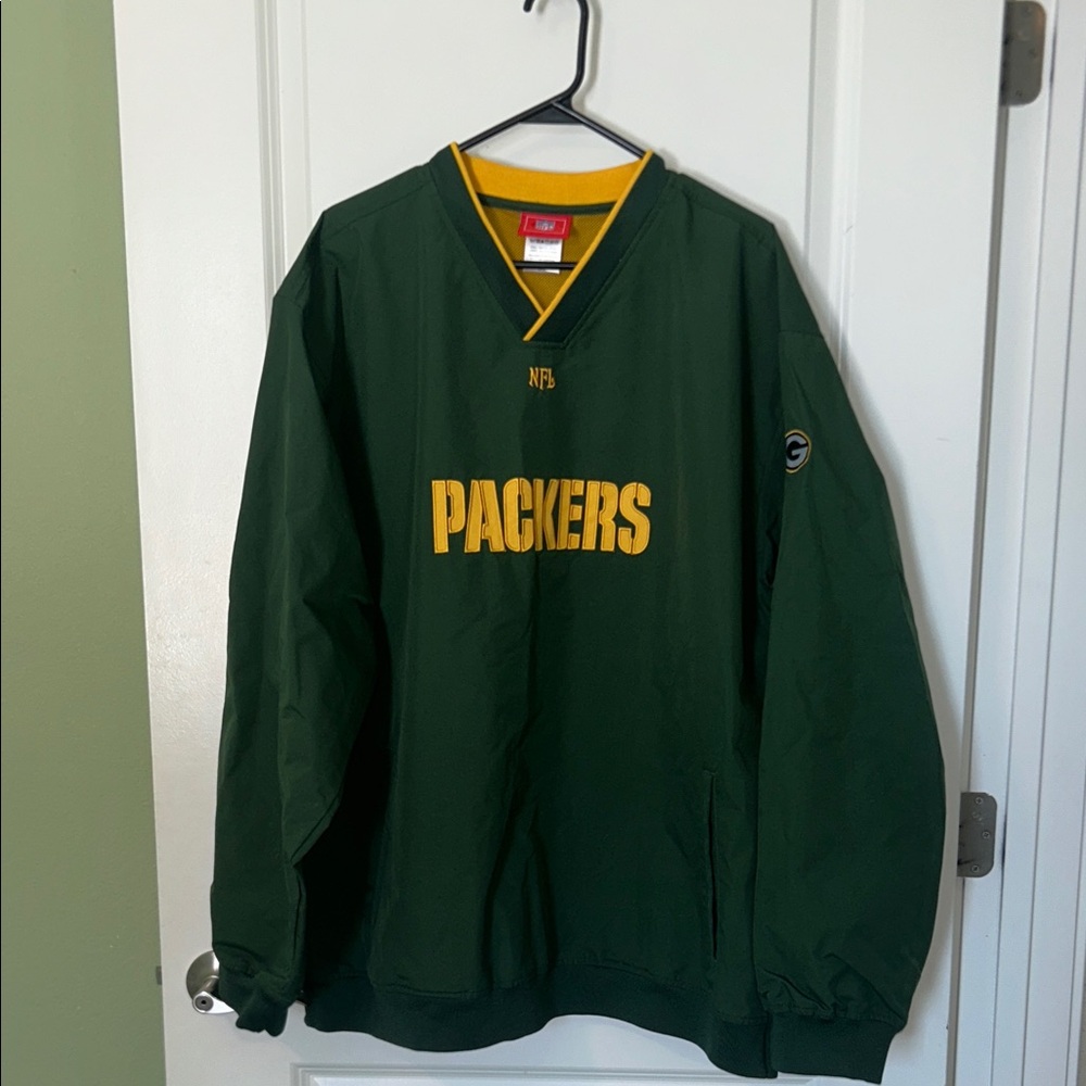 NFL Packers Green V-Neck windbreaker